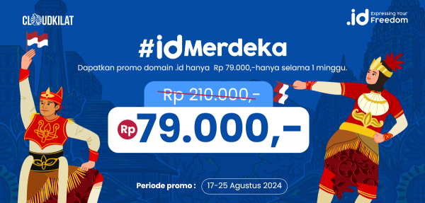 Nyalakan semangat  kemerdekaan dengan domain .id cuma 79ribu! 